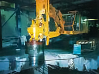路面下におけるプレボーリング作業